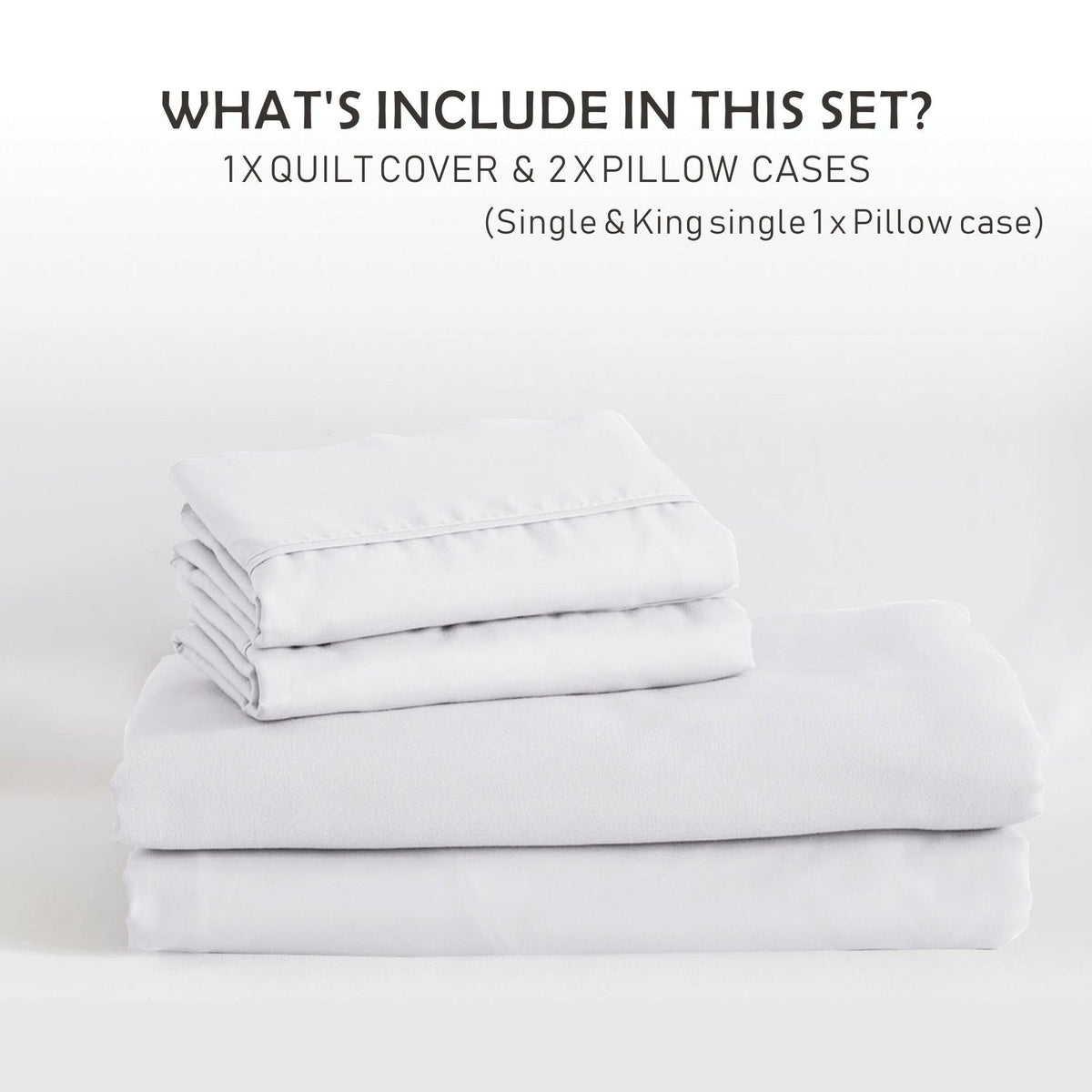 3 Piece Hotel Soft Microfiber Quilt Cover Set-2000TC Duvet/Donna Cover Set & Pillowcases -1 Quilt Cover Zipper Closure & 1 x Pillowcases-Breathable Bedding - Wrinkle, Fade, Stain Resistant(White,Super King)