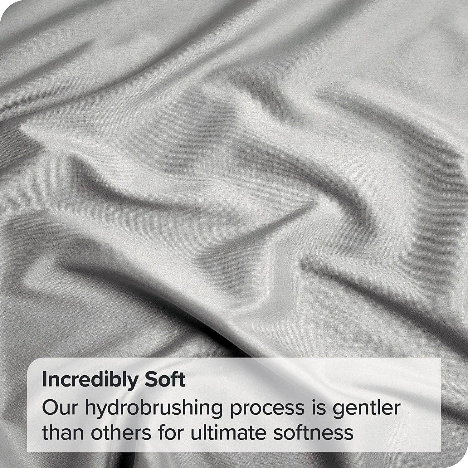 4 Piece Bed Sheet Set- Bedding Sheets & Pillowcases -Breathable Bedding - Wrinkle, Fade, Stain Resistant-Deep Pocket Flat Fitted Bed Sheet Set(Silver-gray,Super King)