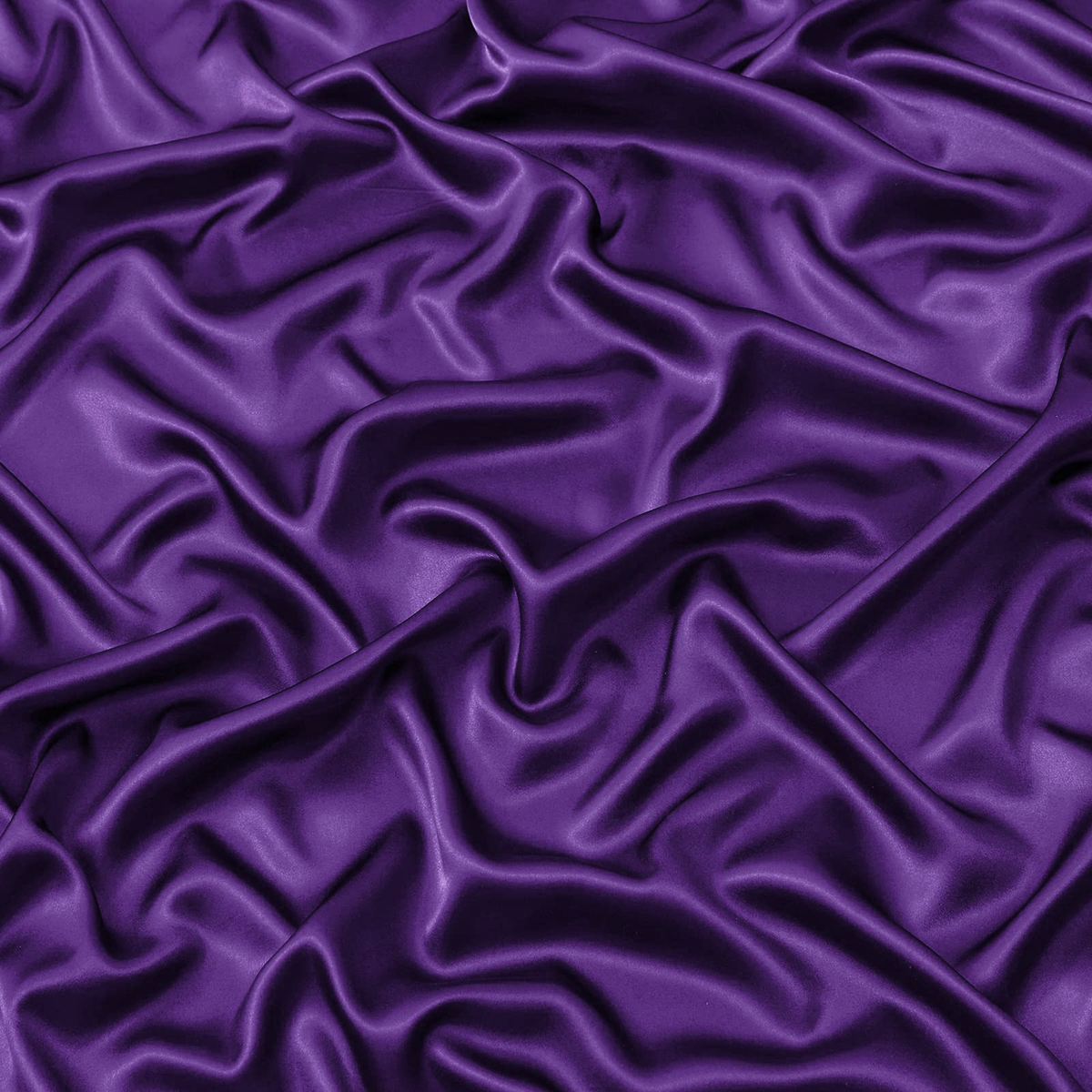 Satin Fitted Sheet Set Hotel 3 Pieces Fitted Sheet with Pillowcase, Art Silk Bedding Set-Luxury Soft Silky Sheets for Hair and Skin, Similar to Silk Fitted Sheets Set 3 Pieces(King,Purple)