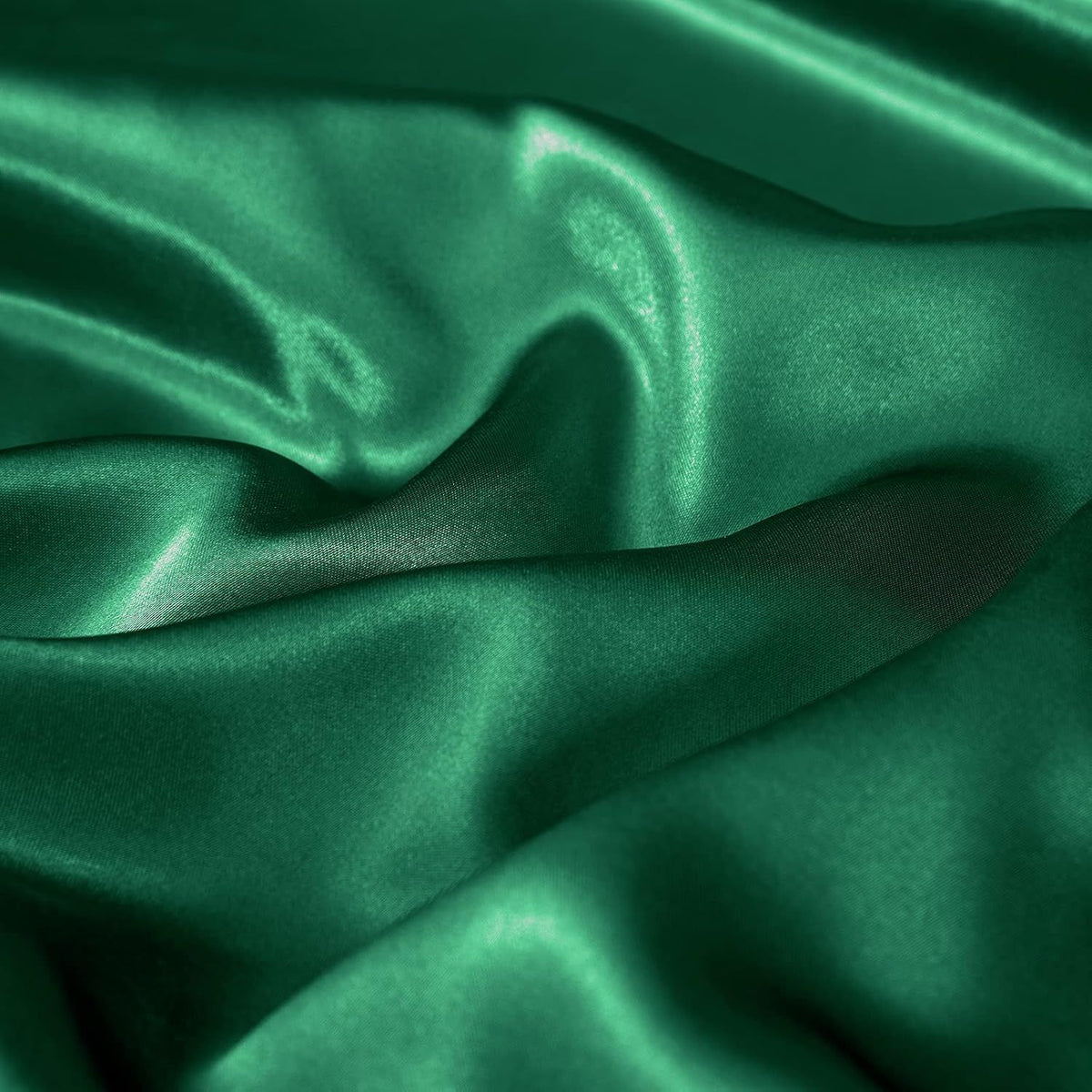 Satin Quilt cover Set Hotel 3 Pieces Quilt cover with Pillowcase, Art Silk Bedding Set-Luxury Soft Silky pillowcase for Hair and Skin, Similar to Silk Duvet/Donna Cover Set- 3 Pieces(Queen,Green)