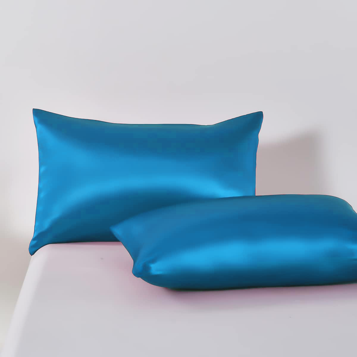 Satin Quilt cover Set Hotel 3 Pieces Quilt cover with Pillowcase, Art Silk Bedding Set-Luxury Soft Silky pillowcase for Hair and Skin, Similar to Silk Duvet/Donna Cover Set- 3 Pieces(Super King,Ocean)