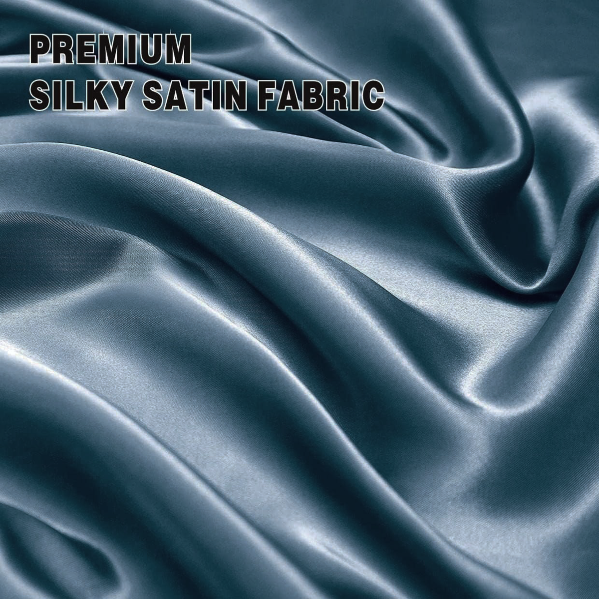 Satin Quilt cover Set Hotel 3 Pieces Quilt cover with Pillowcase, Art Silk Bedding Set-Luxury Soft Silky pillowcase for Hair and Skin, Similar to Silk Duvet/Donna Cover Set- 3 Pieces(Super King,Navy)