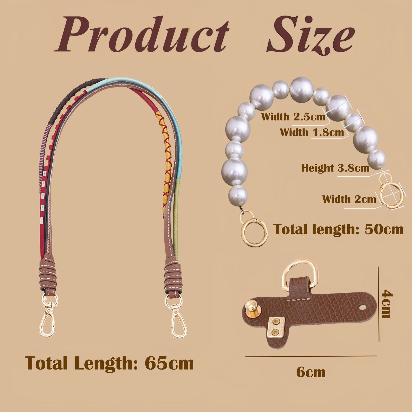 Mini Bag Replacement Thin Shoulder Strap with 2 Adapters for Longchamp,Imitation Pearl Bead Purse Handle Strap Bag Charms Handbag Chain Accessories Decoration for Women