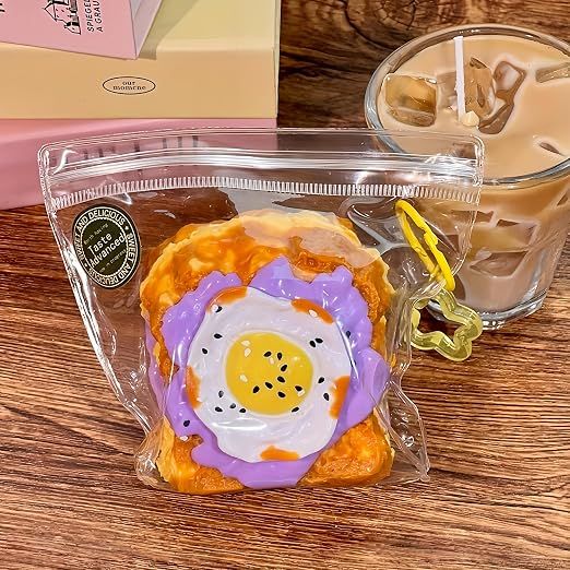 Creative Fried Egg Toast Slow-Rising Stress-Relieving Toy, Handmade,Soft Stress Relief Desktop Gadget for Office &amp; Home, Adult Hand Tension Relaxer, Fun Squeezing Toy