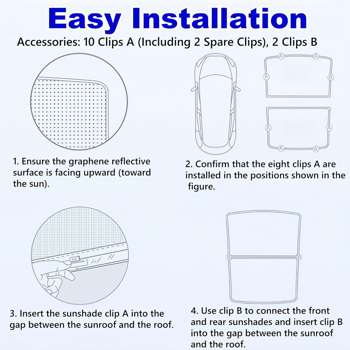 2025/2026 Tesla Model Y Juniper Sunshade Roof, Foldable Heat Blocking,UV Protection & Reflective Sunroof Shade with Nano Ice-Crystal Coatings for Tesla Model Y Accessories
