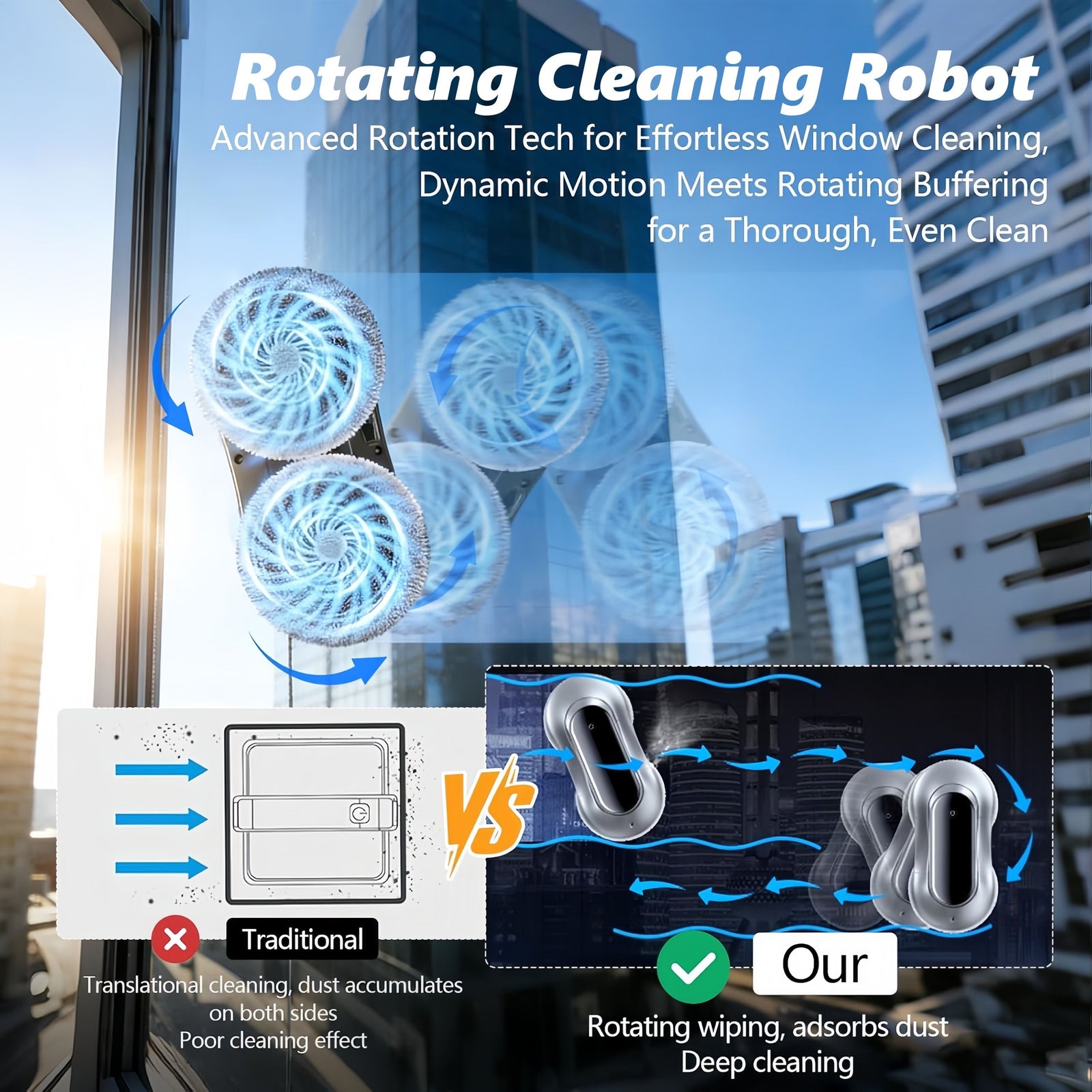Robot Window Cleaner Automatic Water Spray Glass Cleaning Robot