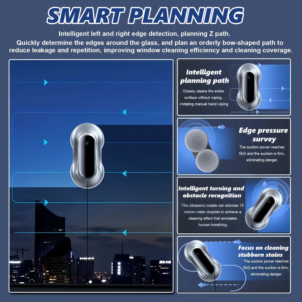 Robot Window Cleaner Automatic Water Spray Glass Cleaning Robot