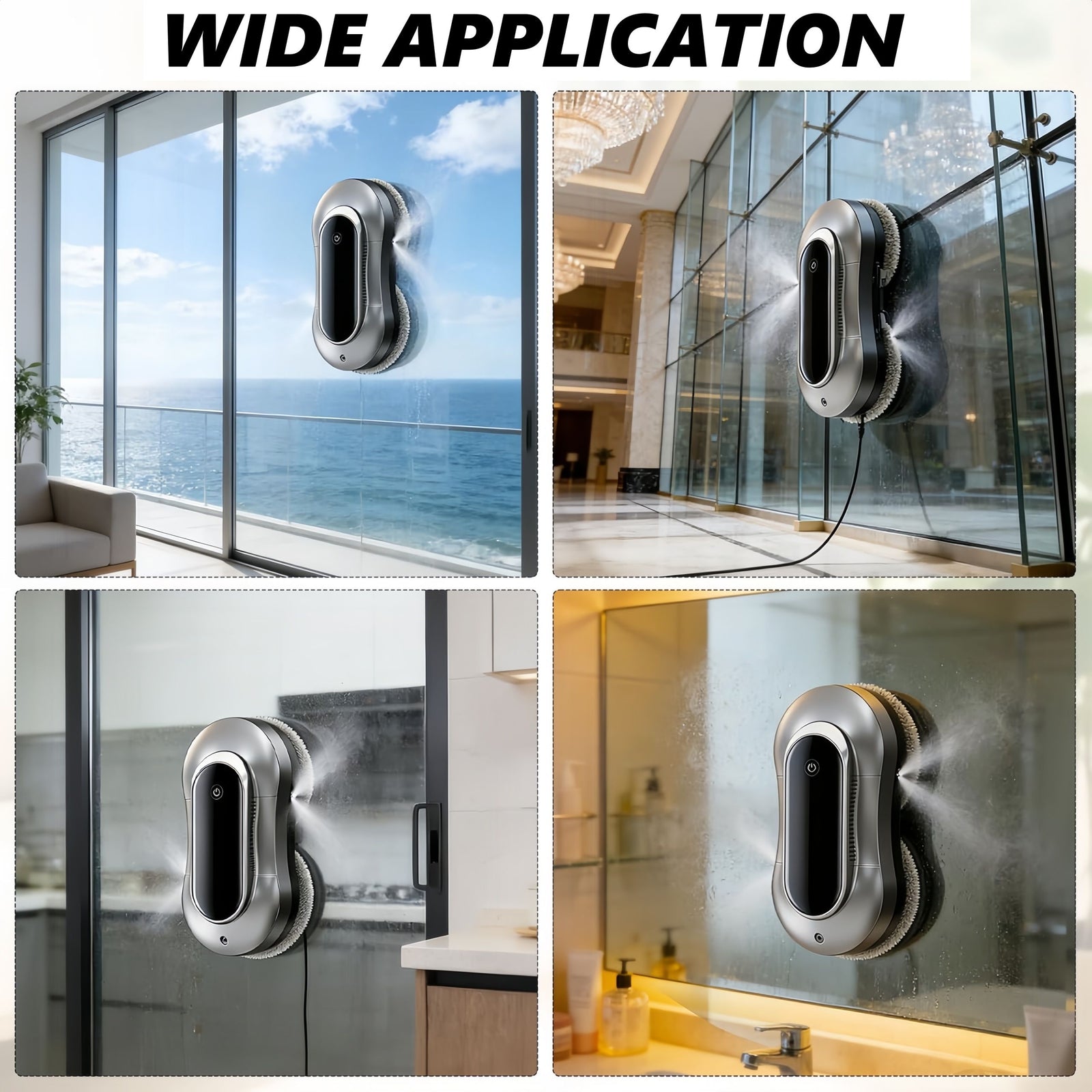 Robot Window Cleaner Automatic Water Spray Glass Cleaning Robot
