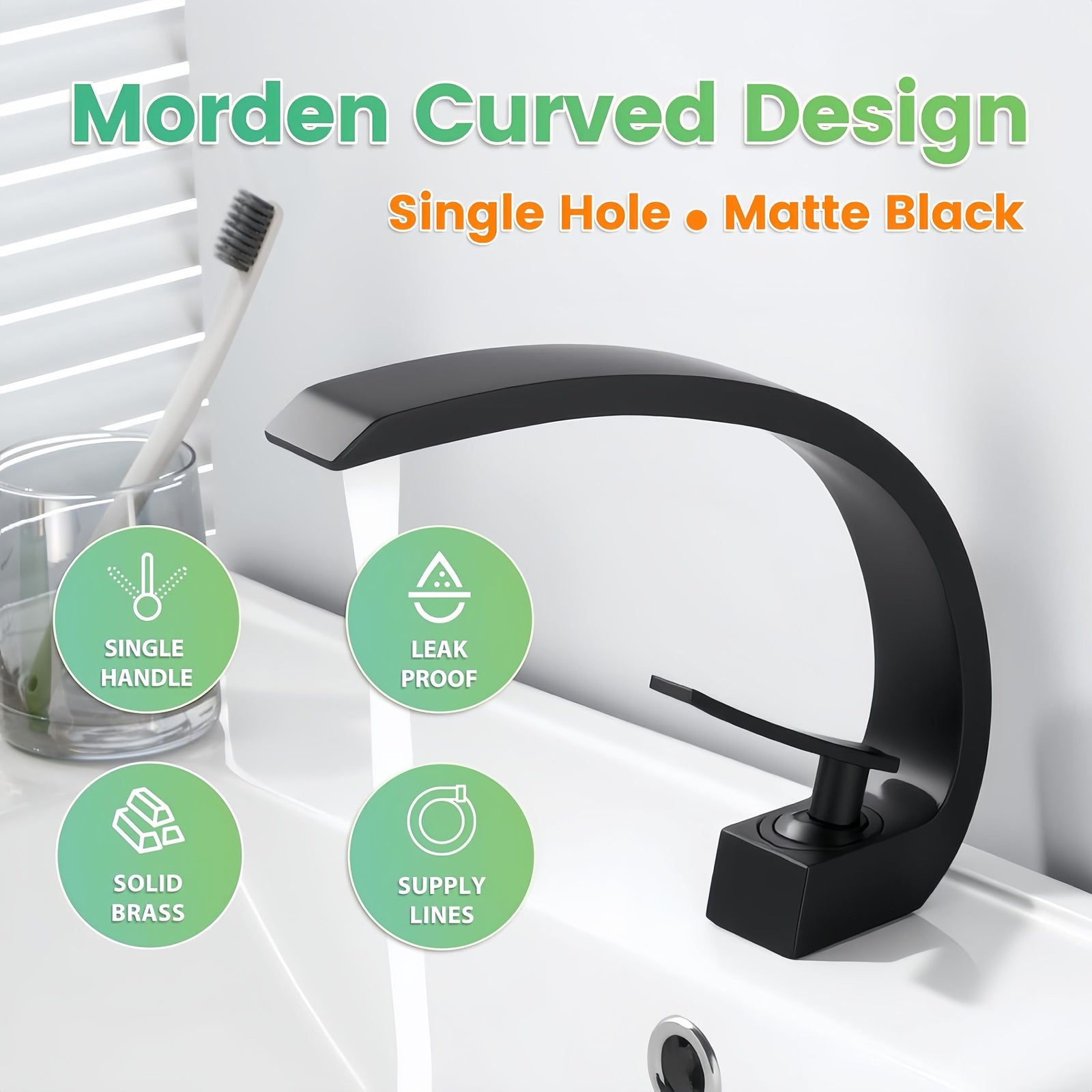 Bathroom Basin Mixer Tap Vanity Counter Top Faucet with Aerator