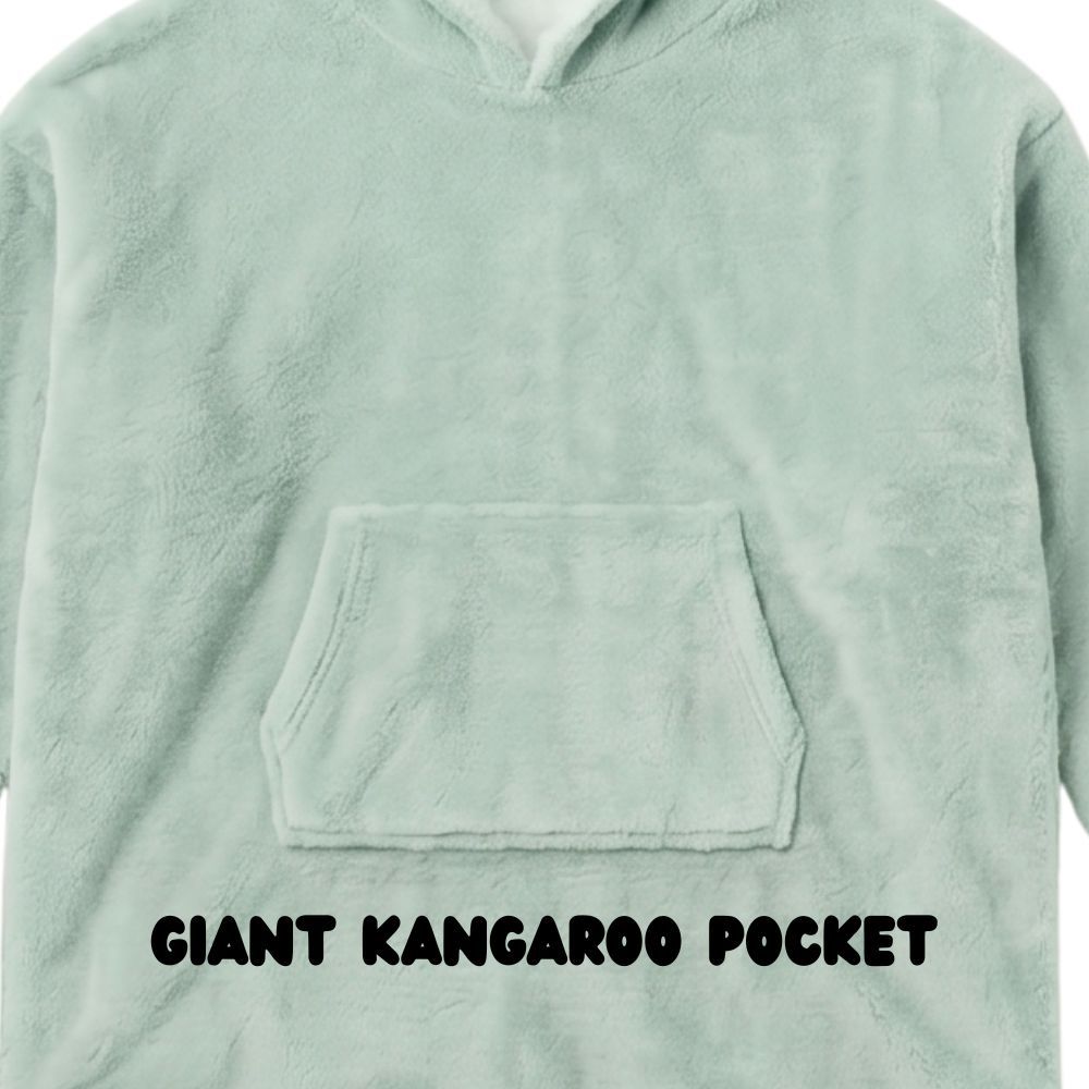 Kids Oversized Giant Wearable Blanket Hoodie Sherpa Fleece Sweatshirt Pullover - Solid Beige Colour - One Size Fits All (AU/EU)
