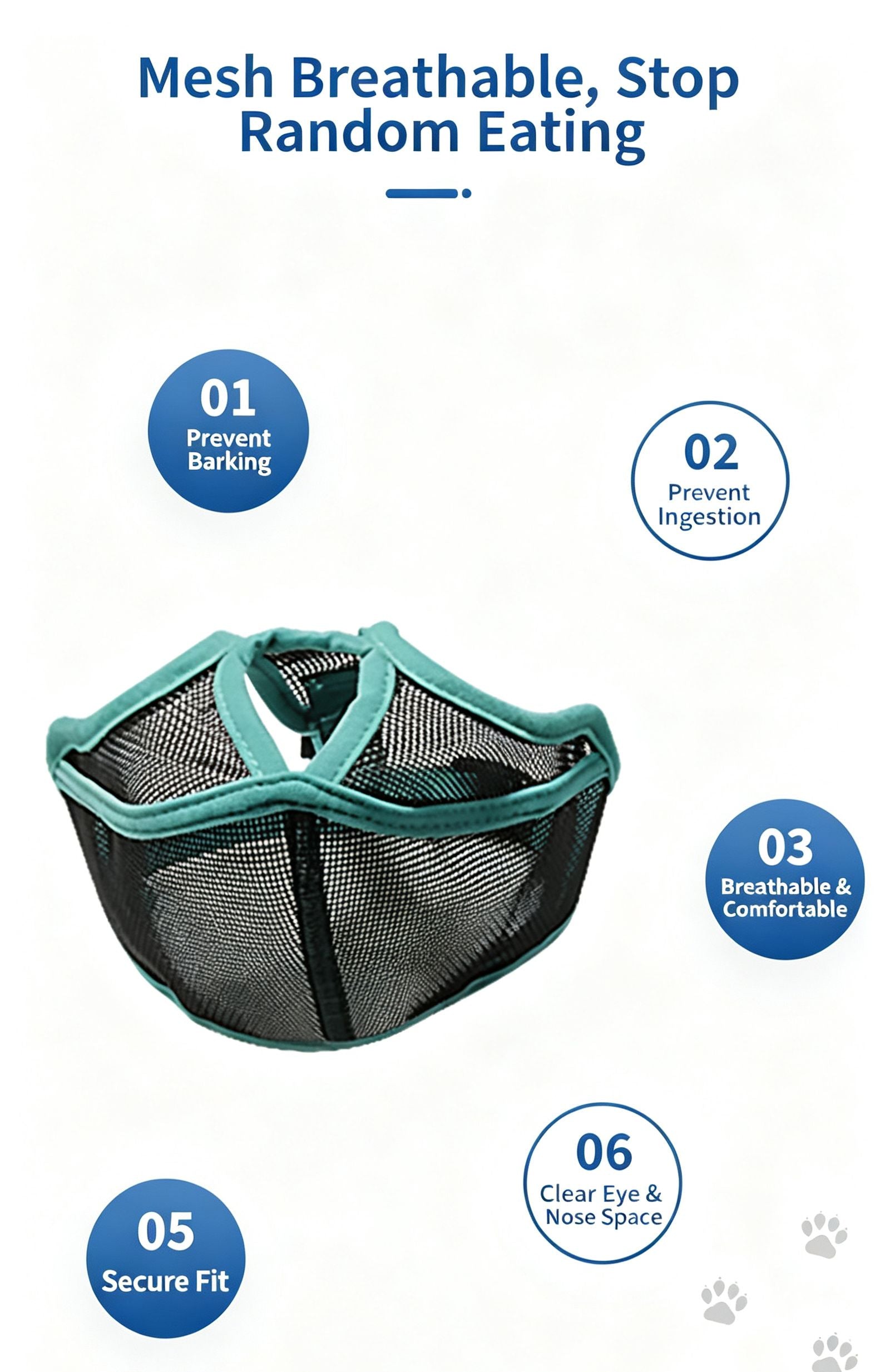 Anti bite and anti ingestion mouth cover suitable for bulldogs，XL
