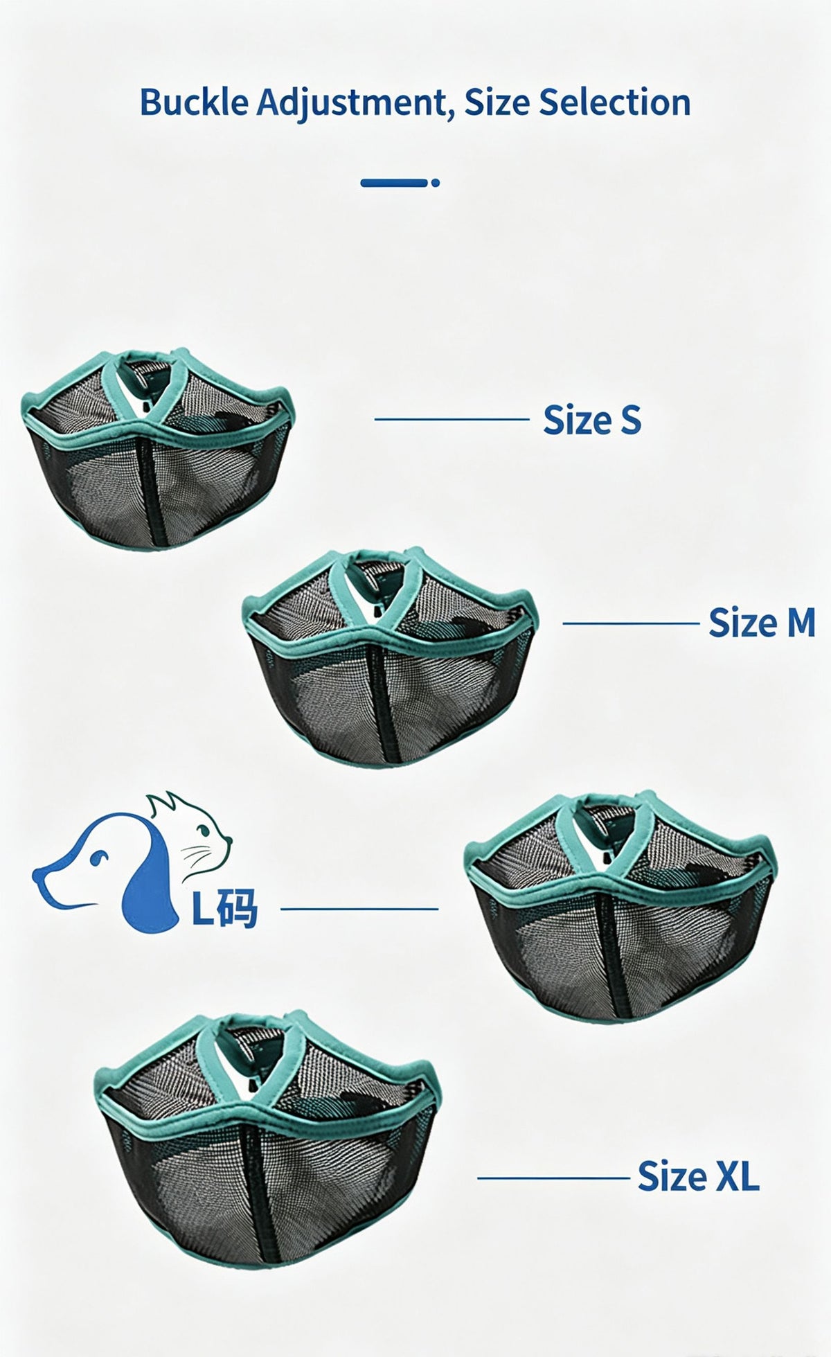 Anti bite and anti ingestion mouth cover suitable for bulldogs，XL