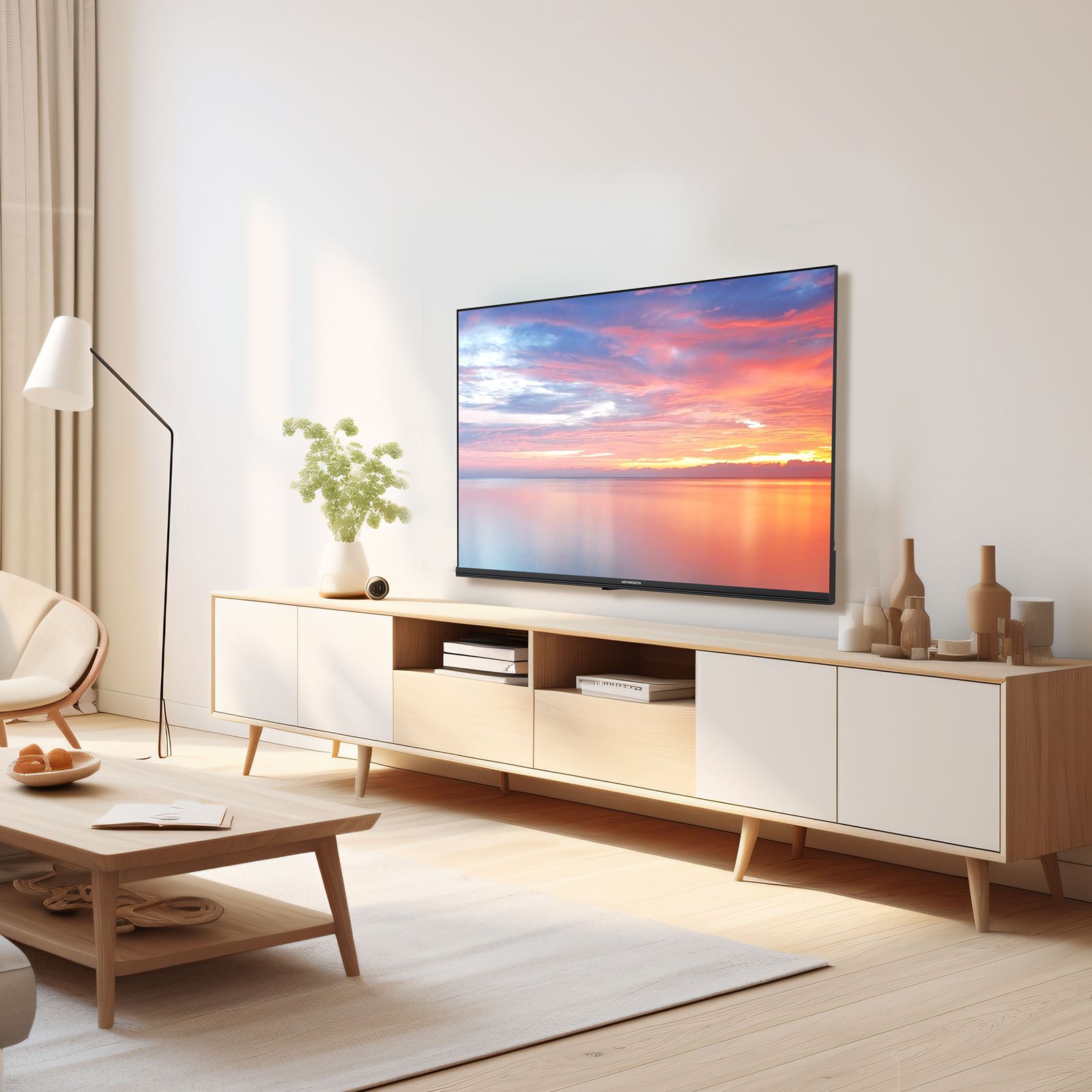 SKYWORTH Q5600H 43''-QLED+ Smart Google TV, FHD, HDR10 HLG, Find-My Remote,Dolby Audio, Screen Casting, Bezel Less Design, Voice Control