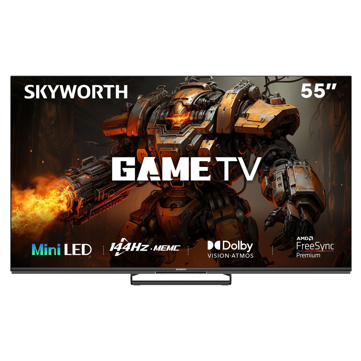 SKYWORTH 55" X8700G MagicSound Google TV, 144Hz UHD QD-Mini LED, 2.1.2 Sound, Built-in Subwoofer, Dolby Vision+Atmos, Gaming TV, Find-My Remote