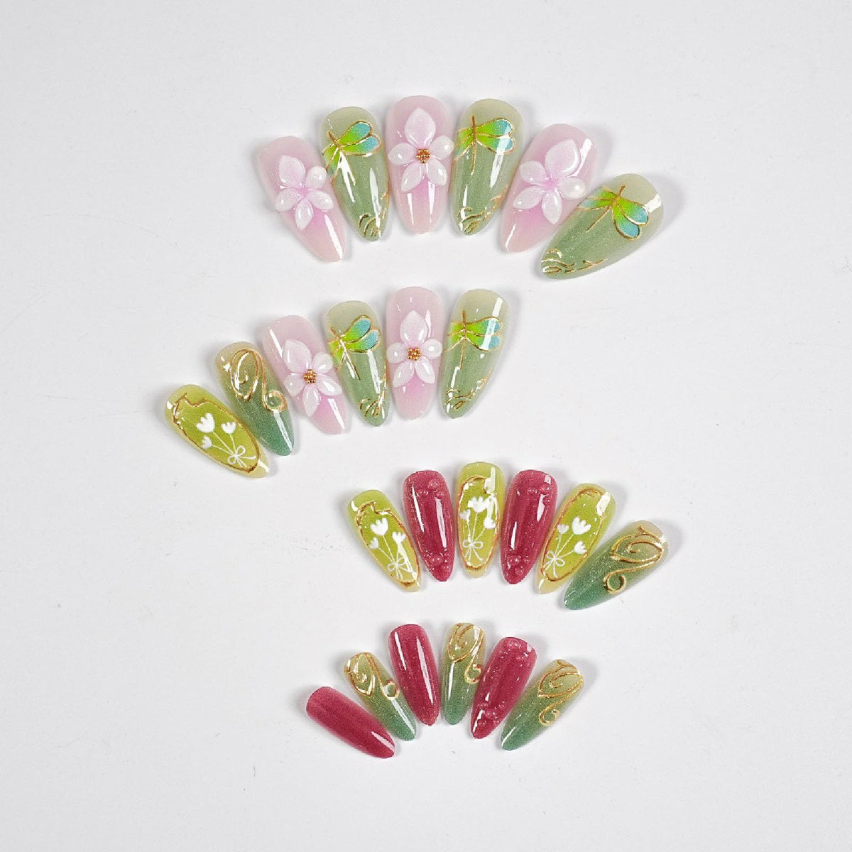 24pcsMedium Almond Press-On Nails For Spring & Summer, DIY Nail Art For Parties & Daily Wear (rose pink)
