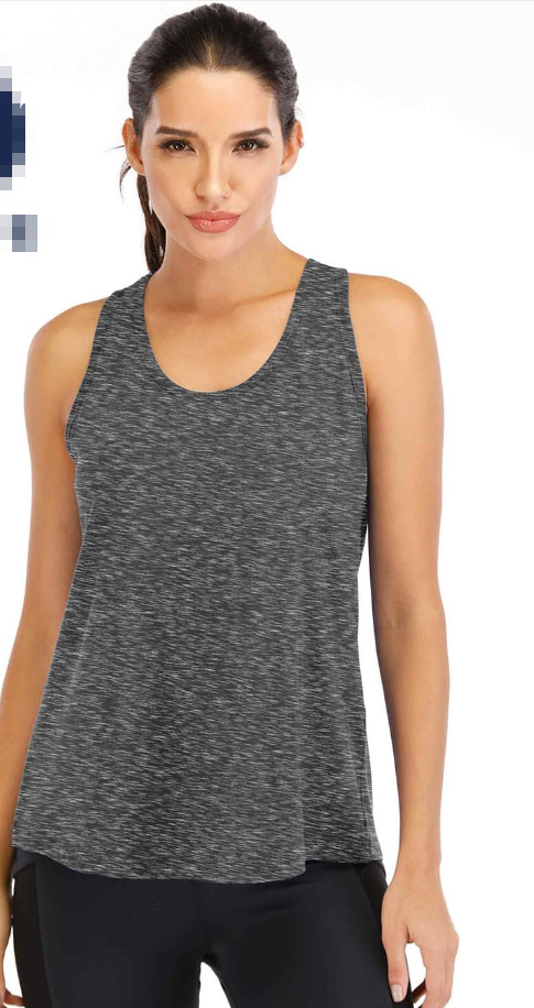 Women's Loose Racerback Tank Top – Ideal for Gym, Running, Yoga & All Fitness Activities, L (Dark Heather Gray)