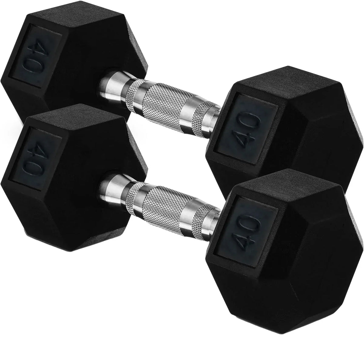20lb to 45lb Rubber Coated Hex Dumbbells (sold in pairs) — Pair of 35LB / ~16kg