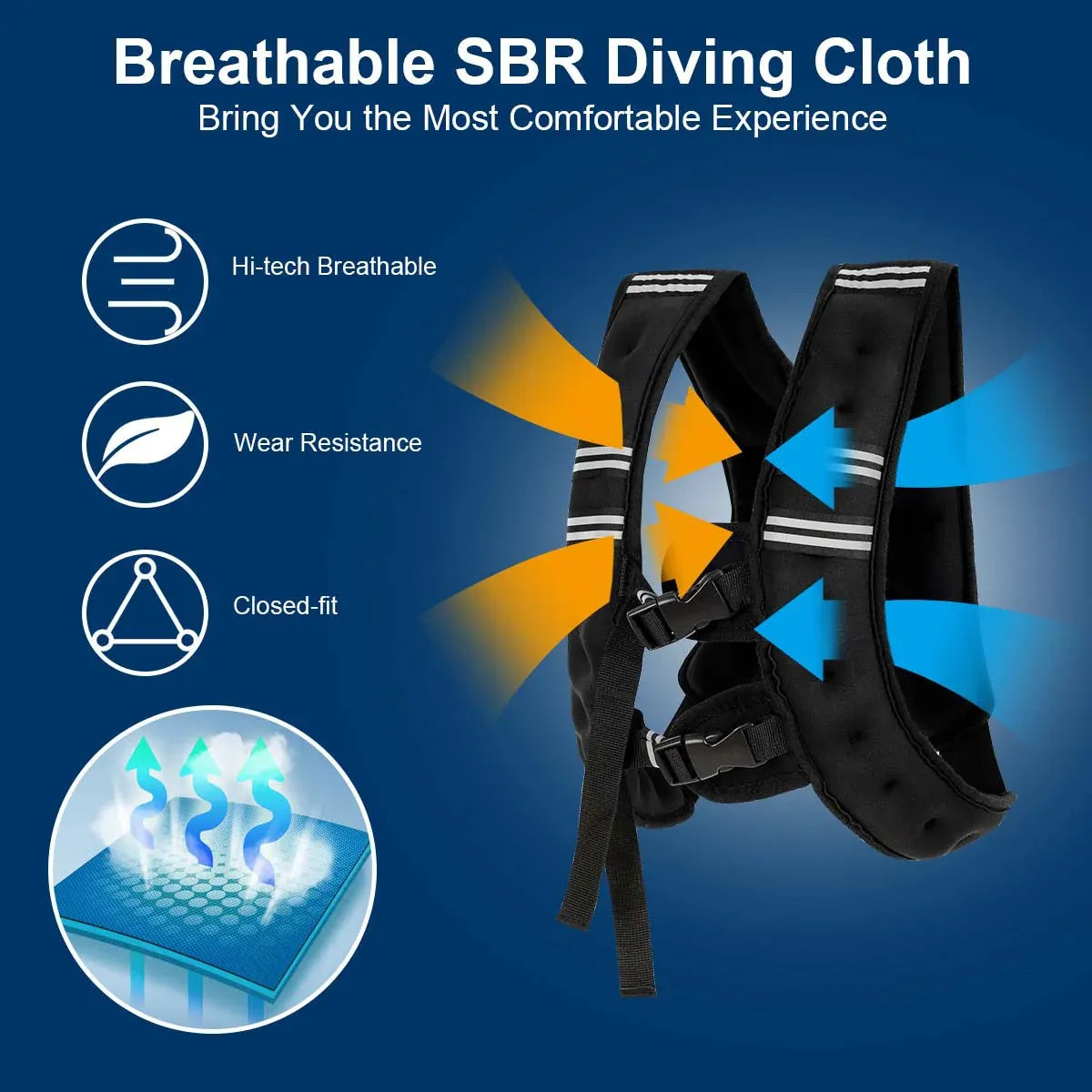 Weighted Vest With Mesh Pocket & Adjustable Buckle — 10kg / Blue