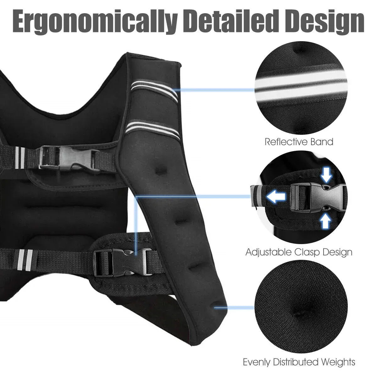 Weighted Vest With Mesh Pocket & Adjustable Buckle — 10kg / Blue