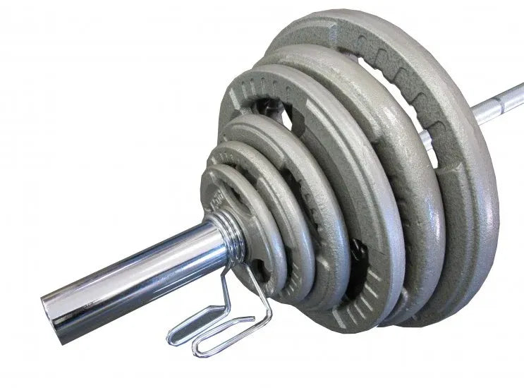 125kg Olympic Hammertone Cast Iron Barbell Weights Set