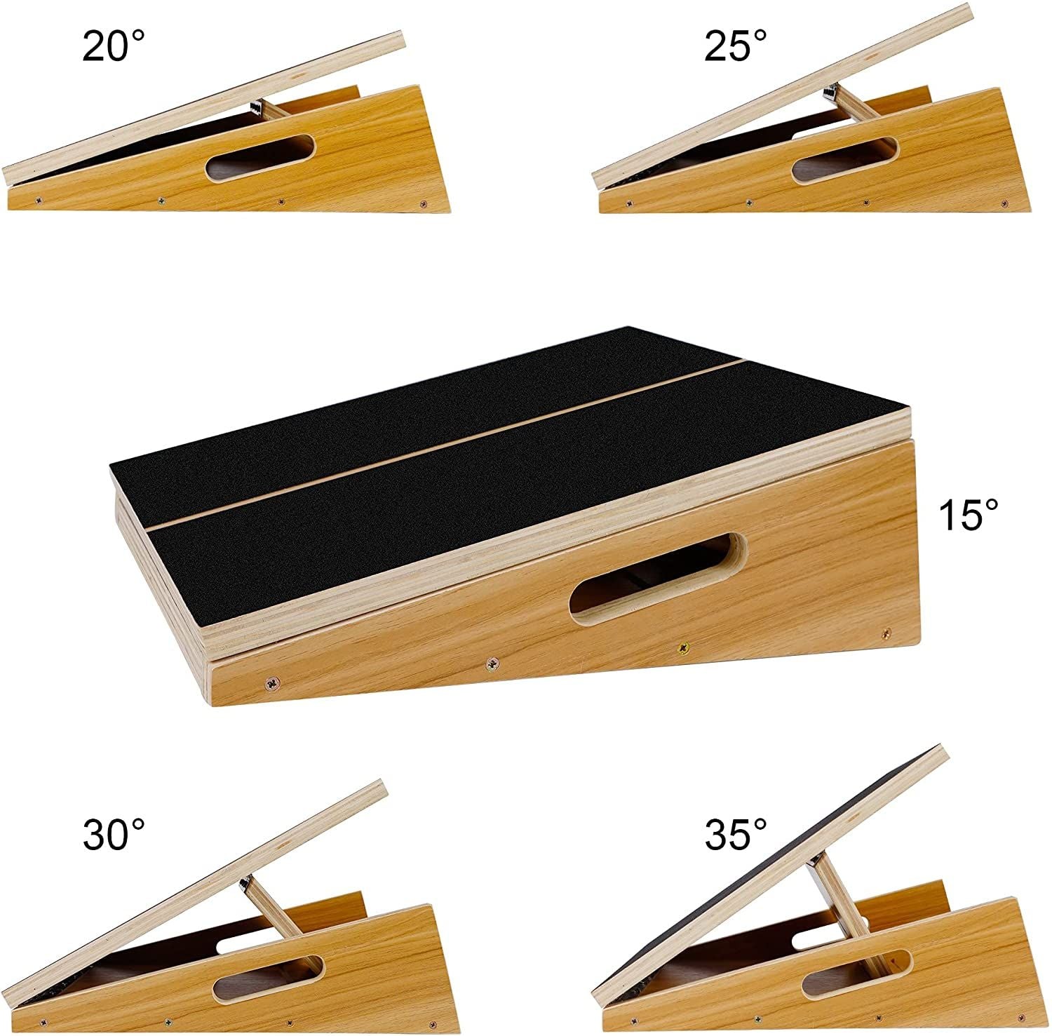 Wooden Slant Board- Adjustable Incline Board and Calf Stretcher