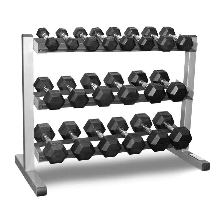 Ultimate 1–50kg Rubber Hex Dumbbell Package with 2 Storage Racks