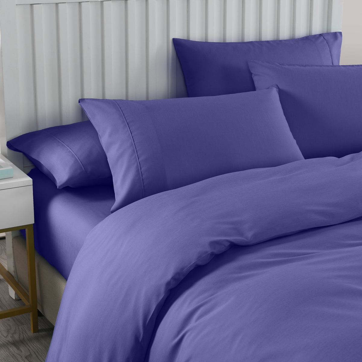 Royal Comfort 2000TC 6 Piece Bamboo Sheet &amp; Quilt Cover Set Cooling Breathable - King - Royal Blue