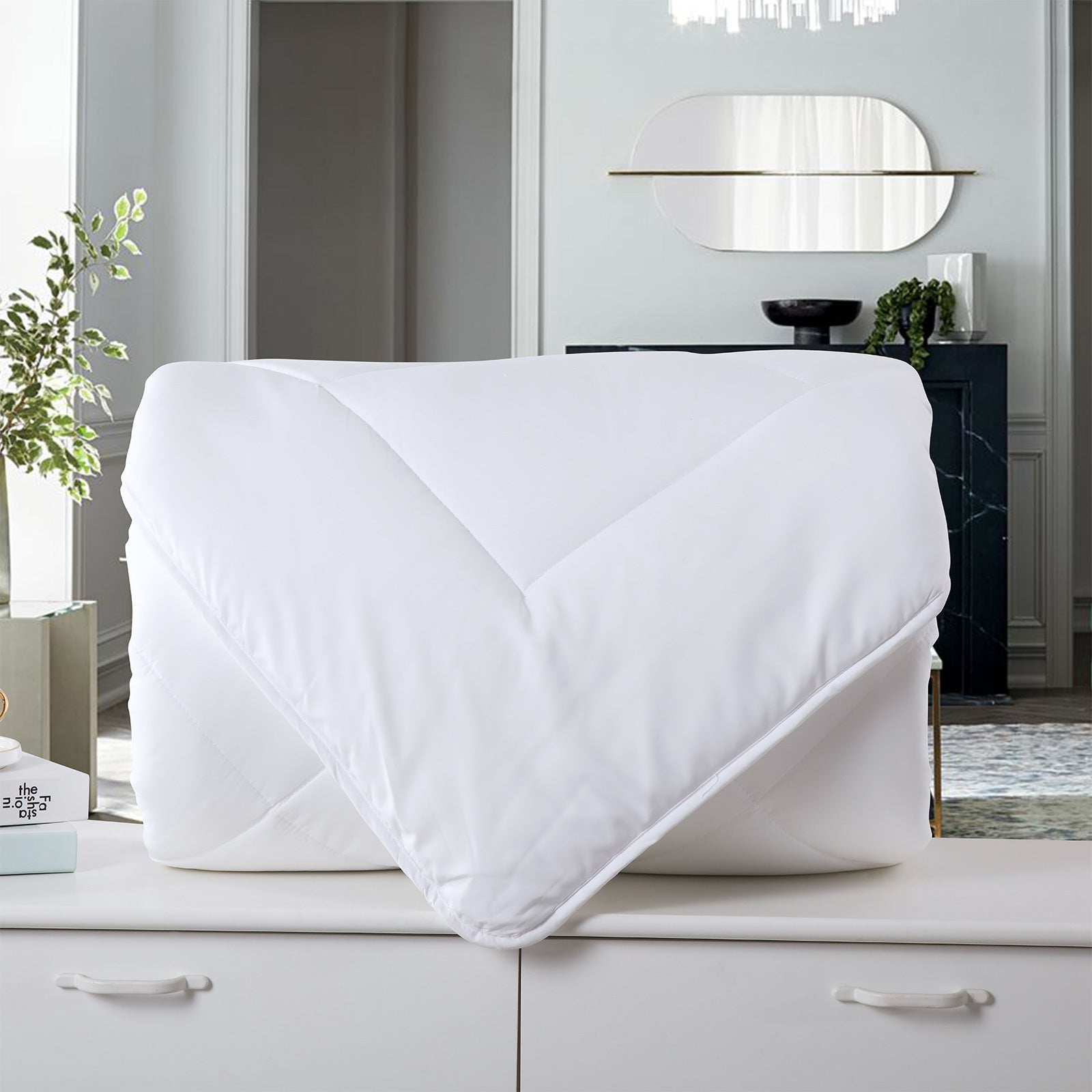 Royal Comfort 260GSM Deluxe Eco-Silk Touch Quilt 100% Cotton Cover - Single - White