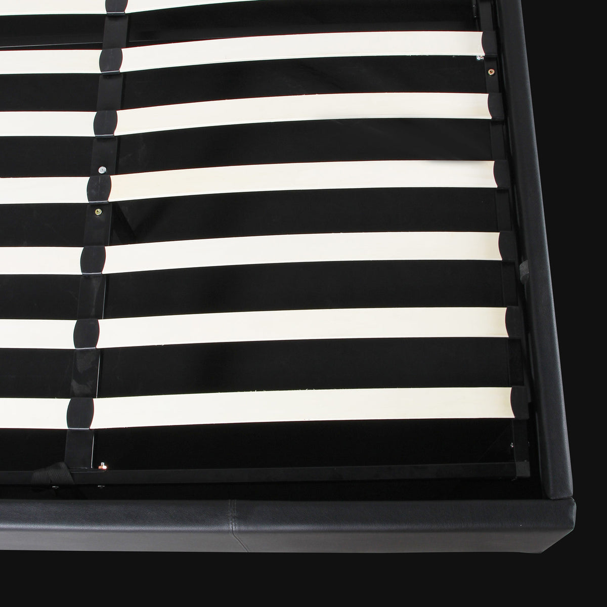 Milano Luxury Gas Lift Bed Frame And Headboard Double Queen King Black Dark Grey - Double - Black