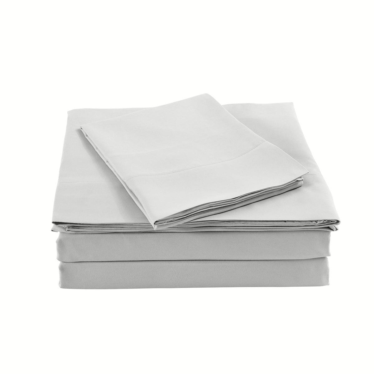 Royal Comfort Bamboo Blended Sheet &amp; Pillowcases Set 1000TC Ultra Soft Bedding - Queen - Light Grey
