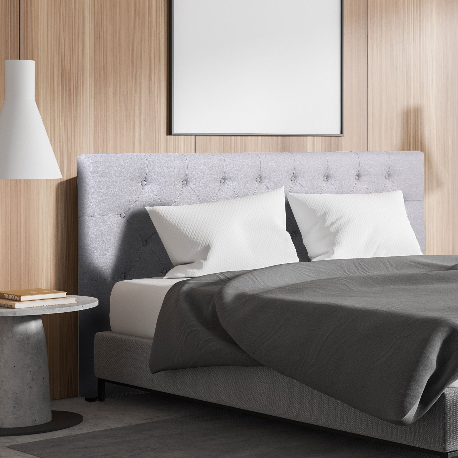 Milano Decor Yorkshire Tufted Bed Head Light Grey - King