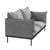 Casa Decor Camilla Luxury Upholstered Fabric 2 Seater Sofa Light Grey