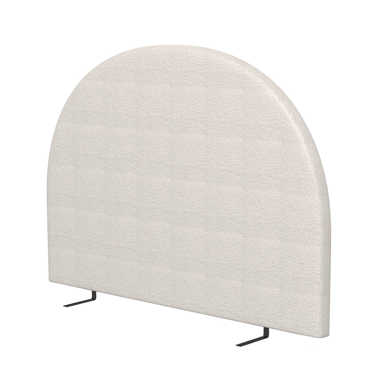 Milano Decor Ariana Curved Boucle Bedhead Headboard Upholstered Cushioned White - Queen - White