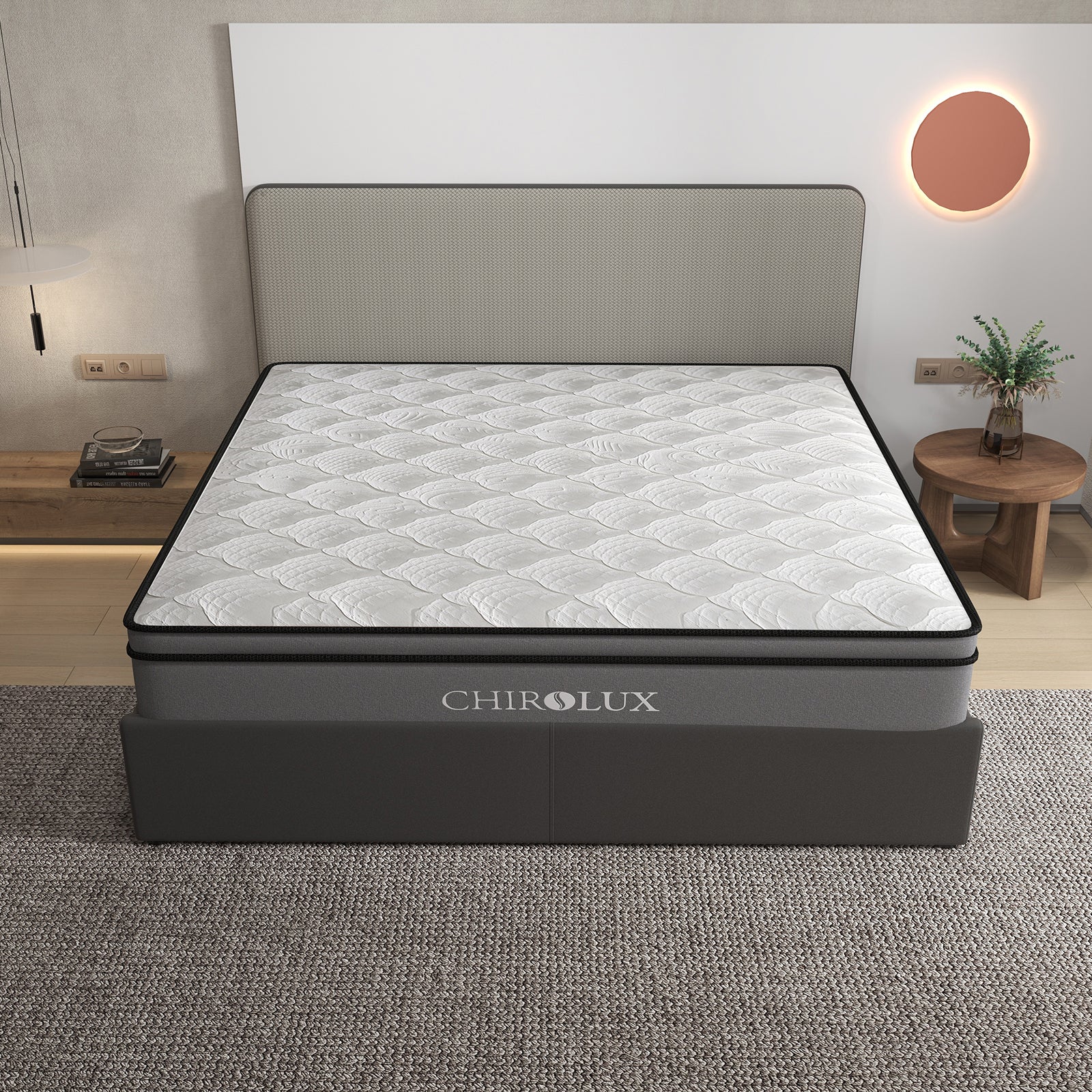 Chiro Lux Cooling Latex Foam Pocket Spring Mattress 5 Zone Medium Firmness 34cm - King Single