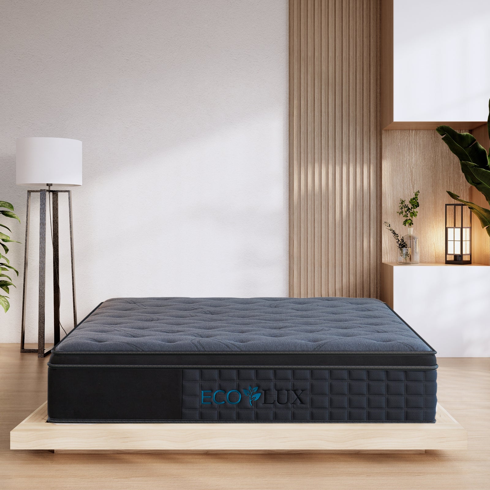 Eco Lux Euro Top 7 -Zone Pocket Spring Mattress Plush Edge Support Medium Firm - Queen