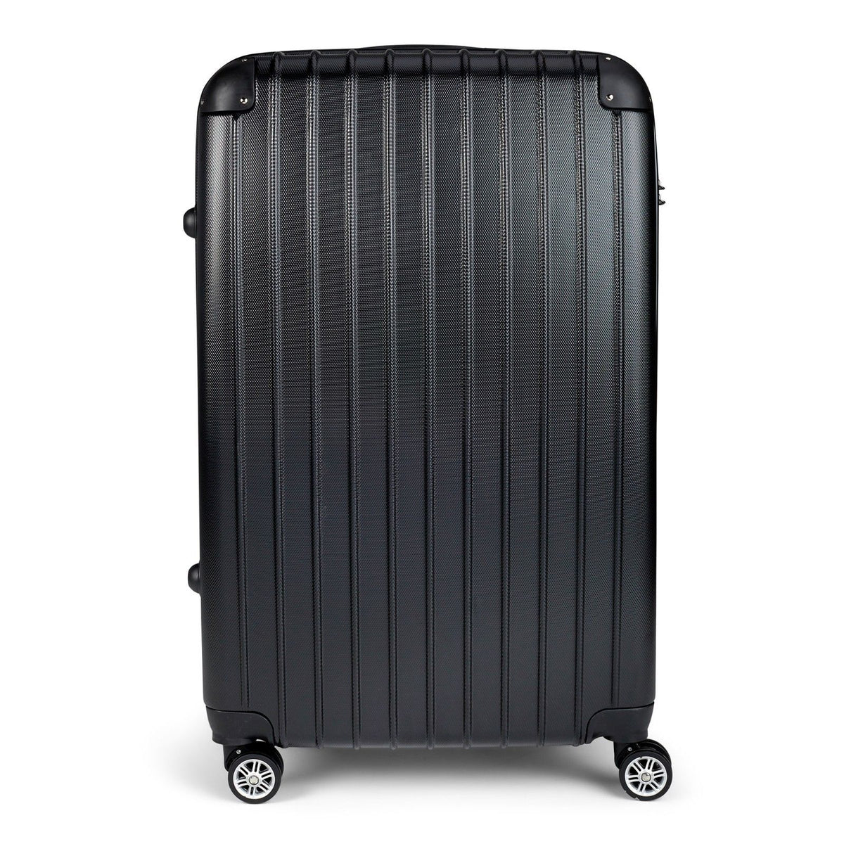 Milano Premium 3pc ABS Luggage Suitcase Luxury Hard Case Shockproof Travel Set - Black