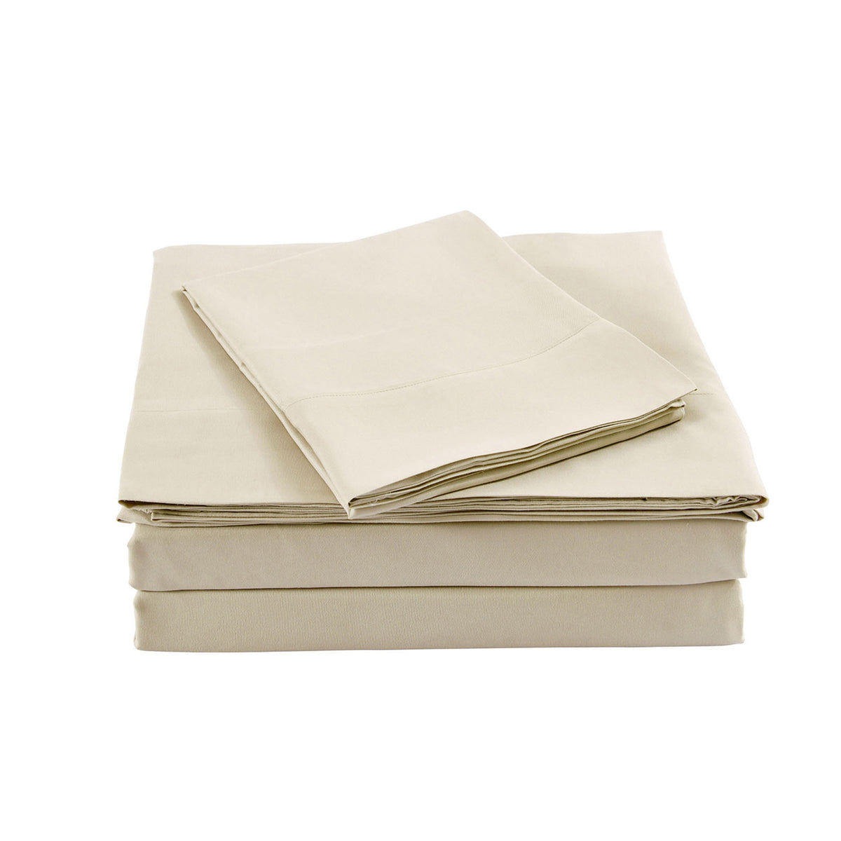 Royal Comfort Bamboo Blended Sheet &amp; Pillowcases Set 1000TC Ultra Soft Bedding - Double - Ivory