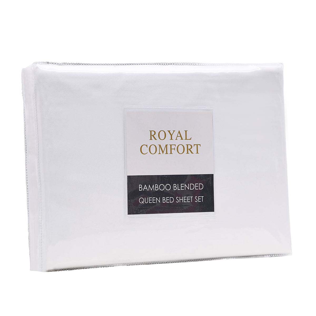 Royal Comfort Bamboo Blended Sheet & Pillowcases Set 1000TC Ultra Soft Bedding - Queen - White