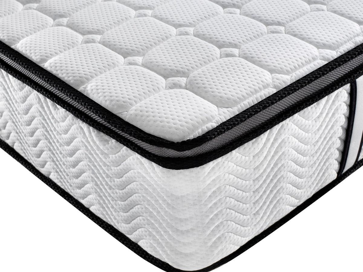 Ergopedic Mattress 5 Zone Latex Pocket Spring Mattress In A Box 30cm - King Single - White  Grey  Black
