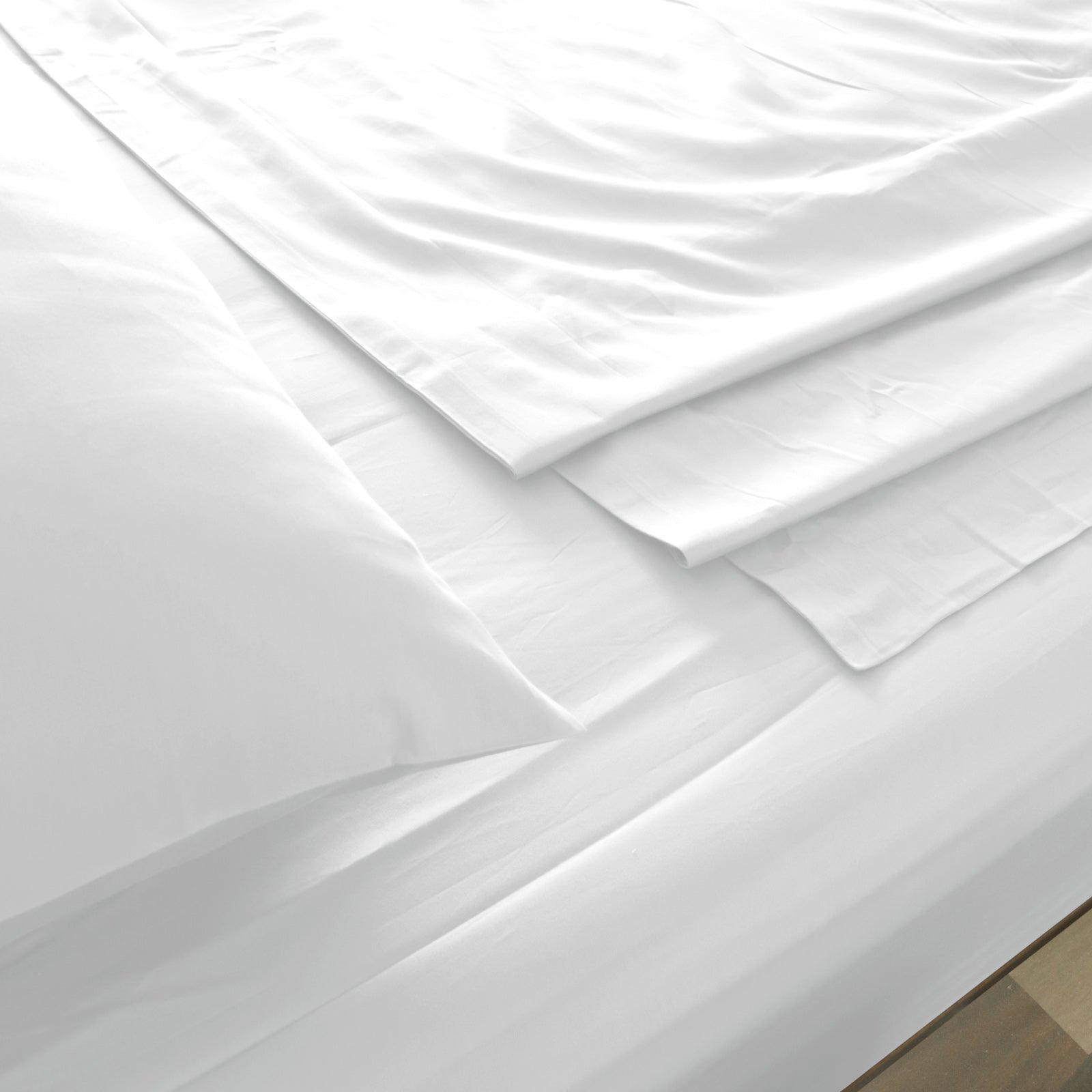 Royal Comfort 1000TC Hotel Grade Bamboo Cotton Sheets Pillowcases Set Ultrasoft - Double - White