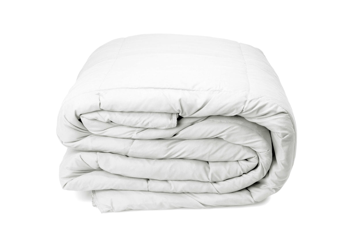 Duck Feather &amp; Down Quilt 500GSM + Duck Feather and Down Pillows 2 Pack Combo - Queen - White