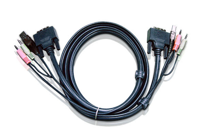 ATEN KVM Cable 3m with DVI-D (Single Link) USB &amp; Audio to DVI-D (Single Link), USB &amp; Audio