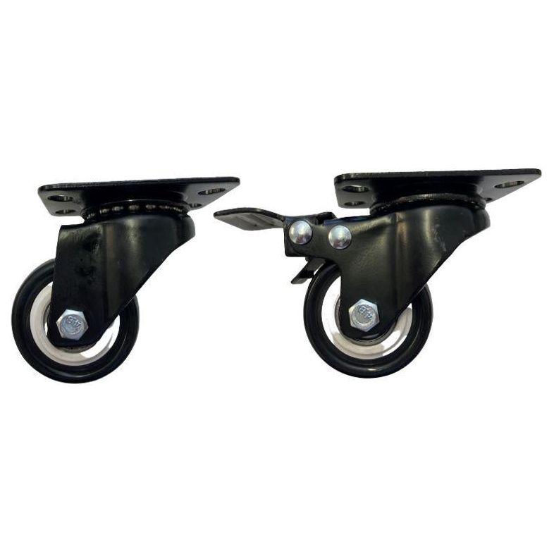 LDR 2' PP Rack Wheels 2x With Brakes &amp; 2x Without Brakes - Pack of 4 Wheels Total