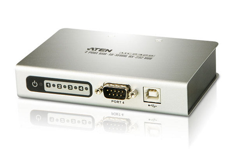 ATEN Serial Hub 4 Port USB to RS232 Converter w/ 1.8m cable, Supports Hot-Swapping &amp; Plug and Play