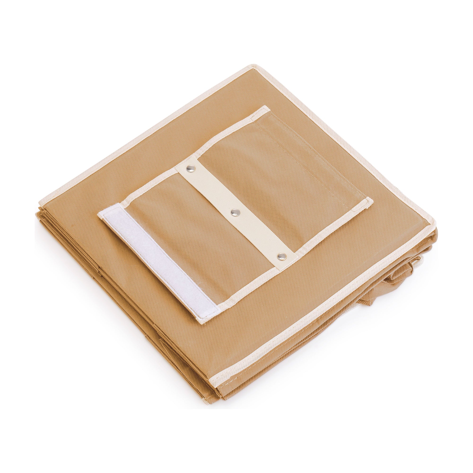 2 Pack 5-Tier Shelf Hanging Closet Organizer and Storage for Clothes (Beige)