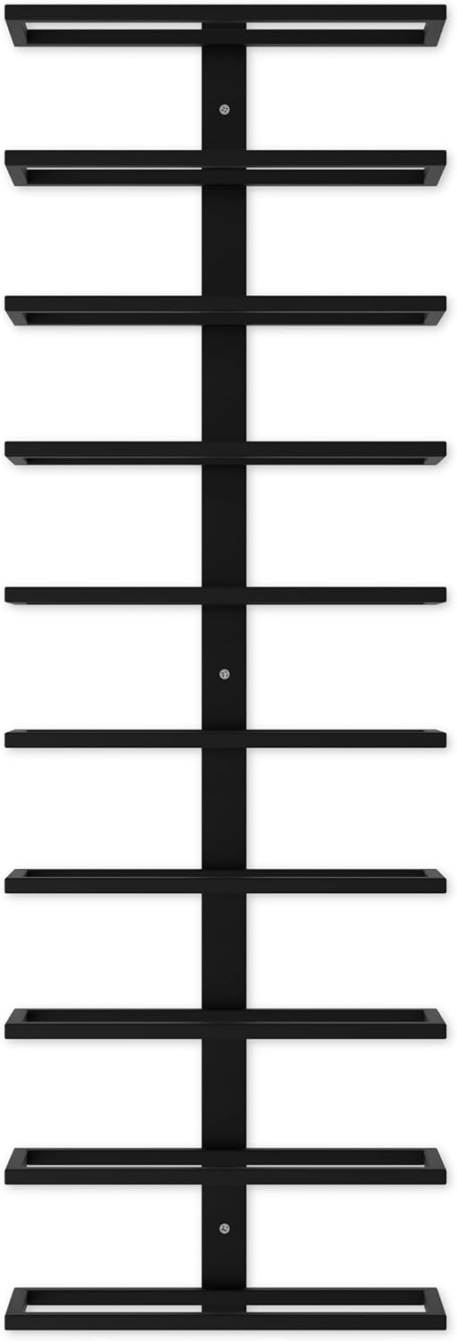 Set 2 Pcs Metal Wall Mount Wine Rack for Wine Bottles, Liquor, Champagne (Holds 10 Bottles)