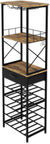CARLA HOME Freestanding Wine Rack for 20 Bottles with Wood Countertop and Sturdy Metal Frame