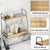 CARLA HOME 2-Tier Wooden Coffee Station Rack Organizer for Coffee Bar, Condiments, Syrups, Storage Jars & Spice Storage Shelf