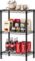 CARLA HOME 3-Tier Adjustable Metal Storage Shelves Wire Rack Organizer for Kitchen, Pantry, Bathroom or Laundry Room (60cm W x 35cm D x 103cm H)
