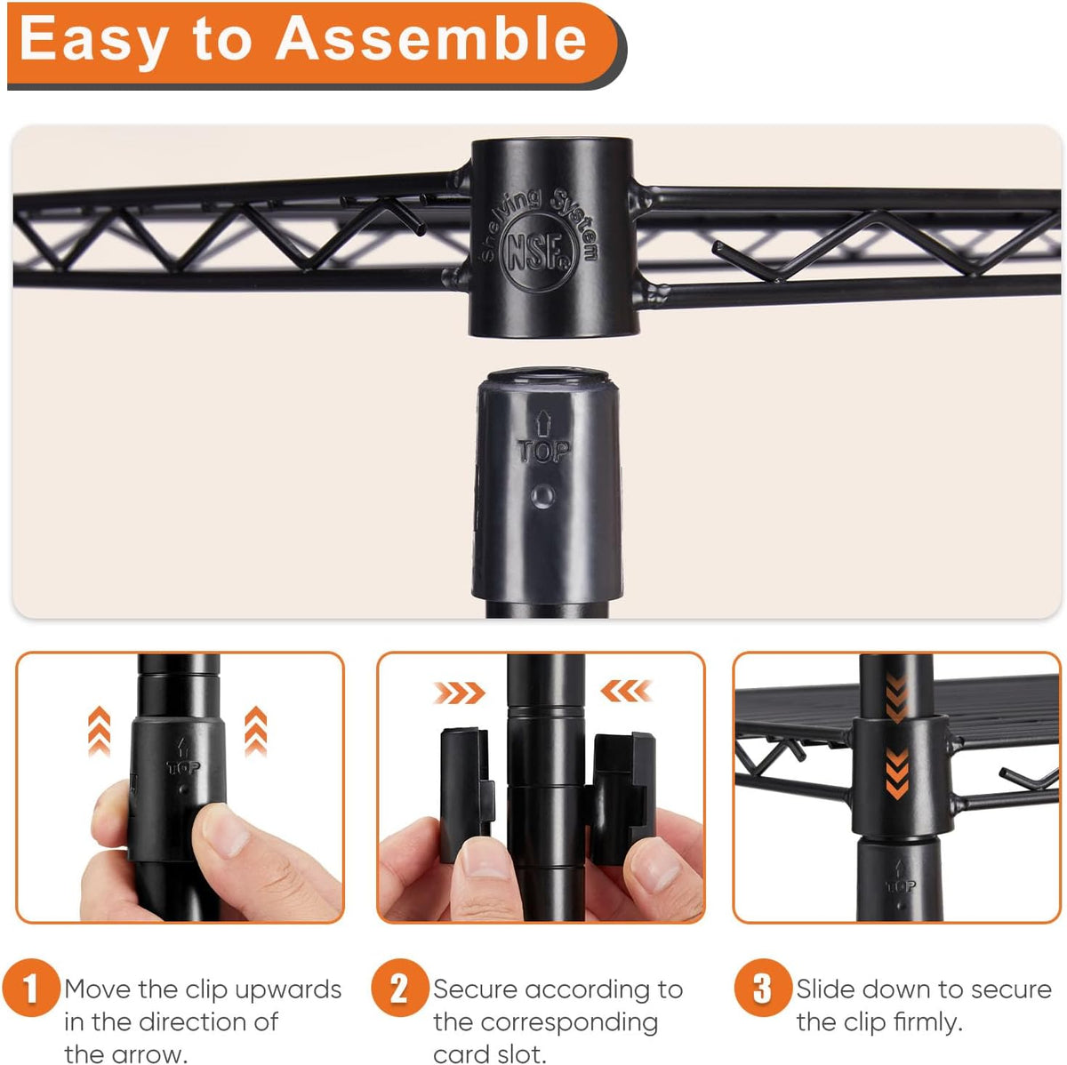 CARLA HOME 5-Tier Adjustable Metal Storage Shelves Wire Rack Organizer for Kitchen, Pantry, Bathroom or Laundry Room (60cm W x 40cm D x 176cm H)